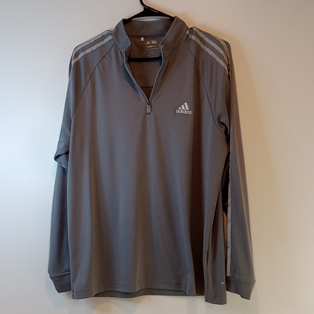 Adidas Climalite 1/4 Zip Pullover Track Jacket 3 Stripes Men's Small EUC NICE!